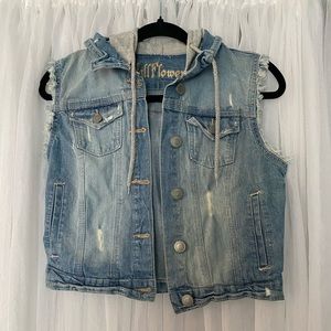 Jean vest with hoodie